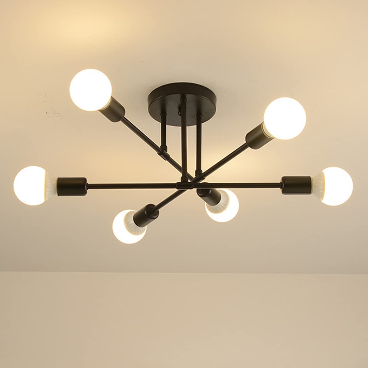 ELEPHANTBOAT 6-Light Hanging Lights for Living Room, Modern Metal Chandelier Light Fixture, Pendant Lights for Ceiling, Without E27 Bulb(Corded Electric) ELEPHANTBOAT 6-Light Hanging Lights for Living Room, Modern Metal Chandelier Light Fixture, Pendant Lights for Ceiling, Without E27 Bulb(Corded Electric)